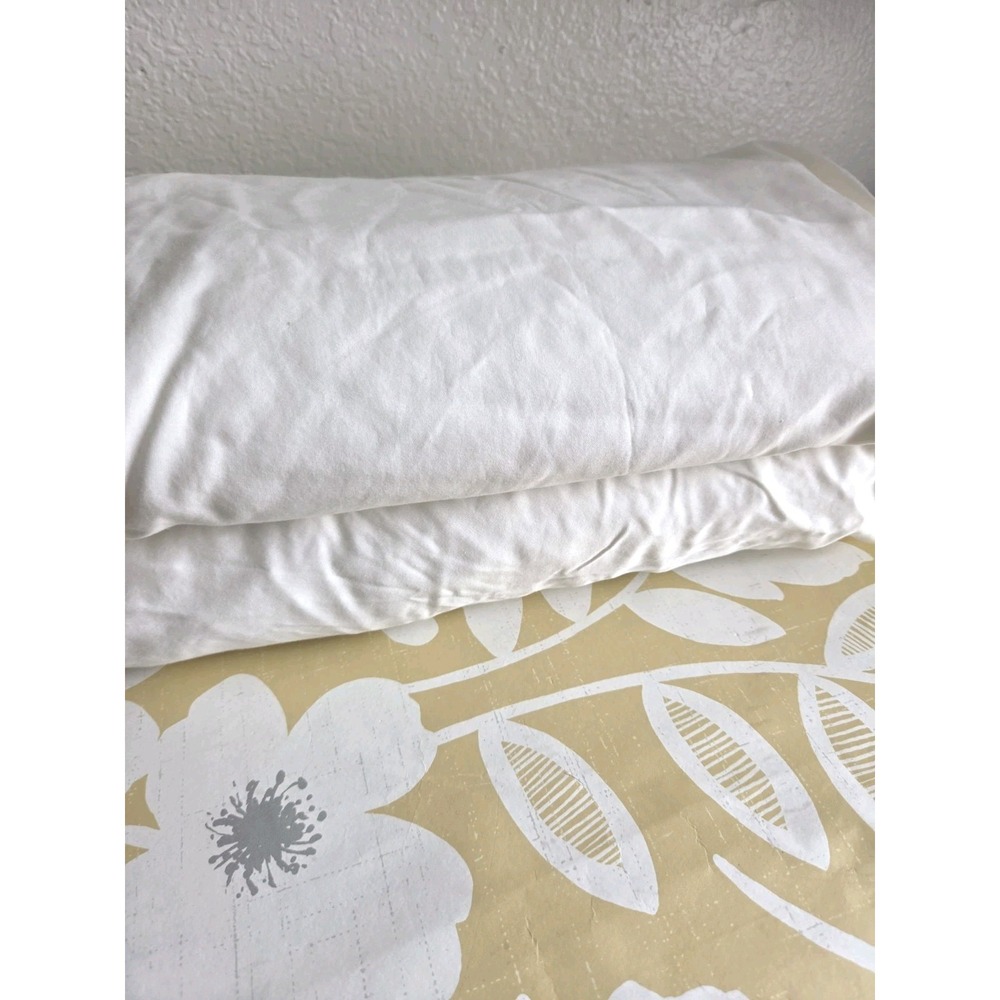 Land's End Queen Sheets Cream 1 Flat 1 Fitted Cotton